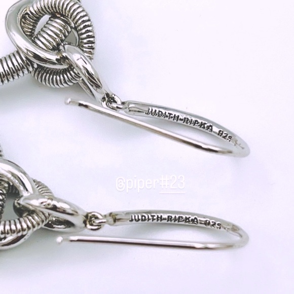 NWT Judith Ripka Eternity Interlocking Knot Hoop Earrings - Picture 8 of 11